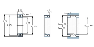 Подшипники NN3009 NN3009K NN3009TN NN3009KTN 3182109