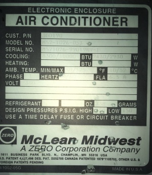 Промышленный холодильник для электрошкафов McLean Midwest M52-1026-053
