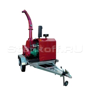 Мобильный измельчитель дерева на двухосном прицепе DWG-80G-2