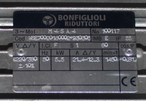 Мотор-редуктор bonfiglioli Италия F603 H60 5.5кВт