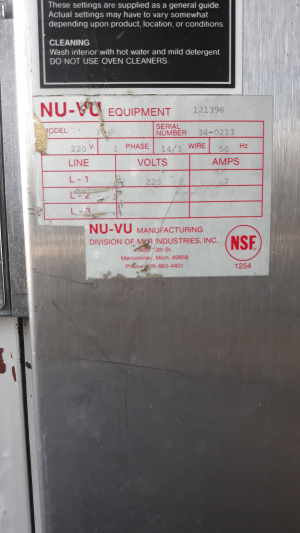 Шкаф расстоечный Nu-Vu P-8