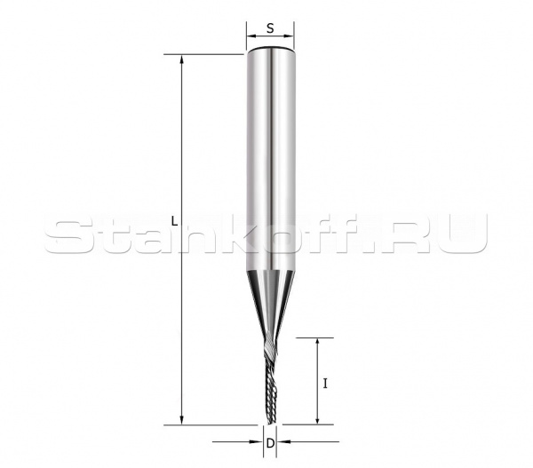Фреза спиральная Z1 однозаходные стружка вверх TideWay LC 20103178