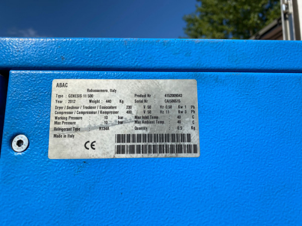 компрессор винтовой «ABAC» GENESIS 11-10-500, 2012 г.в