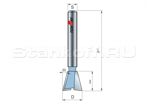 Фреза ласточкин хвост 14гр. Z=2 D=15,9x16 S=8 TIDEWAY LC03031008