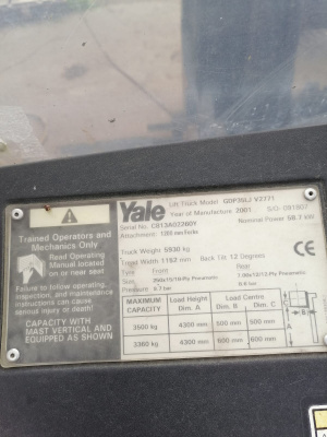 Автопогрузчик вилочный Yale GDP 35