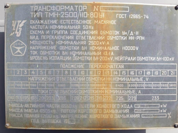 ТМН-2500/35-80У 2500КВА