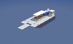 Понтон, понтонная платформа для катамарана