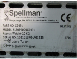 Источник питания Spellman 50 кВ