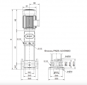 Вертикальный многоступенчатый насос CNP CDM42-6FSWPC