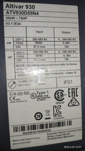 Частотный преобразователь ATV930D55N4