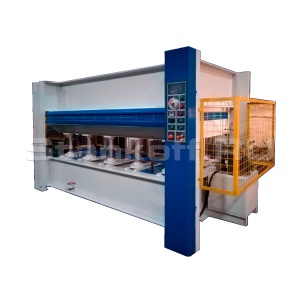 Трехпролетный горячий пресс для мебельных плит cо столом GH160-10-3