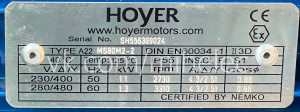 Вентиляторная группа с прямым приводом, вентилятор центробежный Hoyer, 1.1 квт 2840 об/мин, тип MS80M2-2
