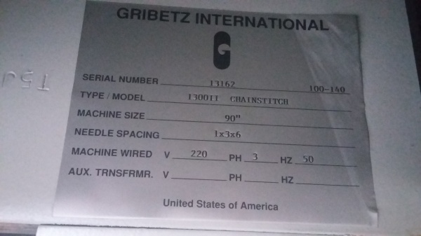 Стегальная многоигольная машина Gribetz 1300II