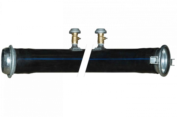 Коллектор ст. 11,8 мм, 5м., Ду 150мм, БРС Ду 150 (M+F) с упл. кольцом, с ш. кр, с БРС Ду 50 сф (F)