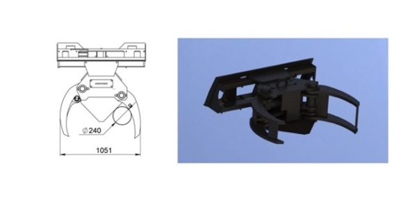 Захват-секатор для минипогрузчика