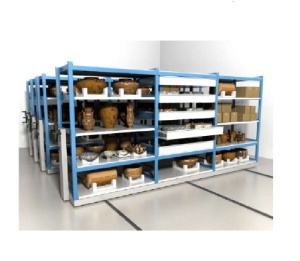 Стеллажи музейные передвижные и стационарные