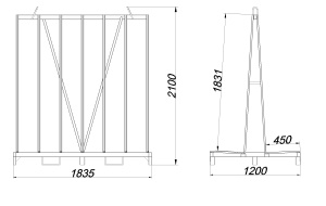 Пирамиды (стойки) для стекла, стеклопакетов А образная