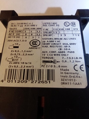 RT1016-1AB02 Siemens Sirius Силовой Контактор