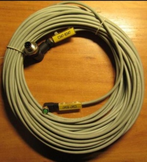 Кабель с разъемом переходной М12 вилка на М8 розетка длина кабеля 20 метров