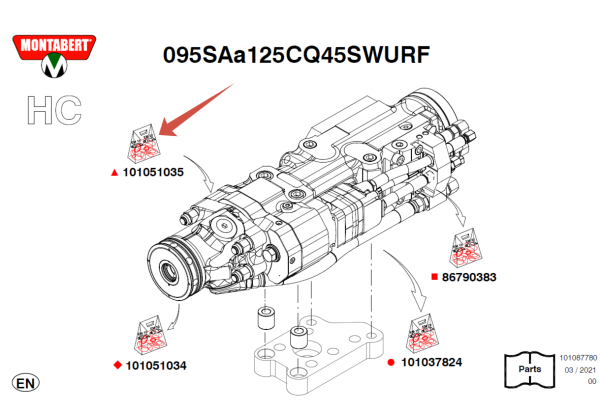 101051035 Комплект уплотнений Montabert HC95