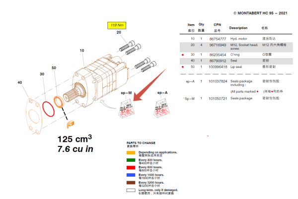 101050721 Комплект уплотнений SP-M Montabert HC95
