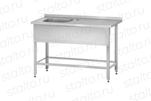 Ванна моечная с рабочей поверхностью цельнотянутая