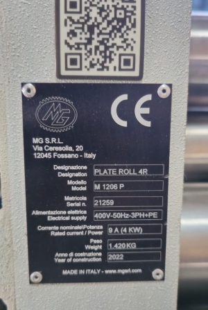 4-валковый гидравлический гибочный станок MG M 1206 P