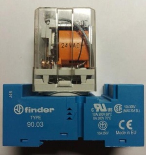 Finder 60.13 Реле 10А 250В 24VAC с колодкой FINDER 90.03