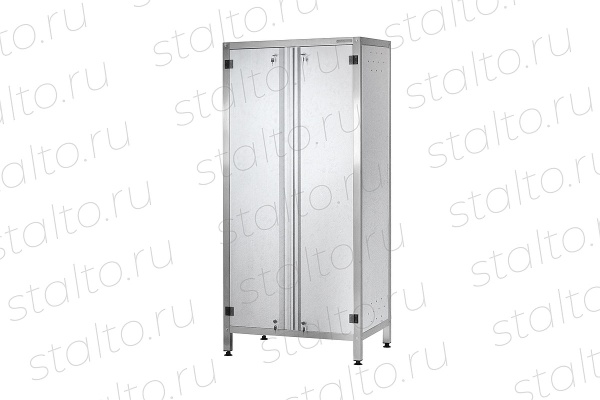 Шкаф кухонный из нержавеющей стали распашные двери