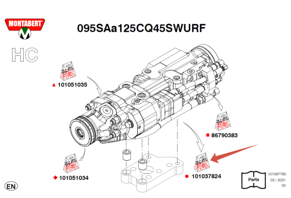 101037824 Комплект уплотнений SP-A Montabert HC95