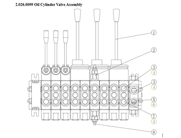 2.026.0099 Клапан масляного цилиндра В сборе Kaishan