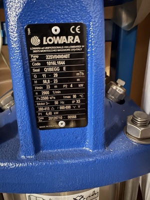 насосная станция Lowara (Италия) Модели насосов 22SV04N040T