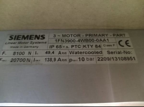 Линейный двигатель Siemens 1FN3600-4WB00-0AA1 для станка DMU125. 200