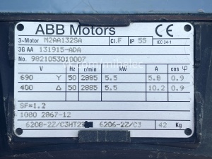 Электродвигатель ABB Motors M2AA132SA 3GA, 5.5 кВт, 2885 об/мин (5,5квт 3000 оборотов)