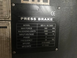 Гидравлический листогибочный пресс НРВ-К 30 1600 с контроллером ESTUN E22