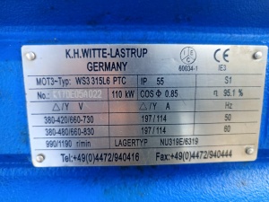 Электродвигатель 110 кВт 990/1990 об/мин