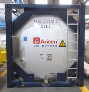 Танк-контейнер объём 26м3 тип Т12, для перевозки перекиси водорода