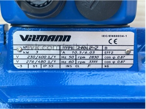 Электродвигатель 3 кВт 2830 об/мин (3.0 квт 3000 об/мин) Vilmann тип Z90L2-2 (крепление B3, на лапах)