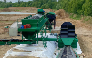 Линия мойки песка гравия щебня