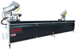 Усозарезной торцовочный двухпильно-сверлильный станок AHC Makina Alu200PRO