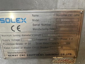 Токарный станок с ЧПУ NL635SCZ, Solex, Китай
