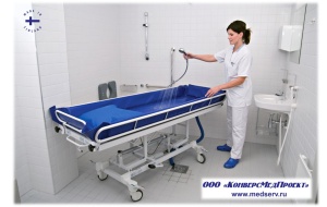 Каталка медицинская для душа и мытья пациента 4310, Lojer, Финляндия
