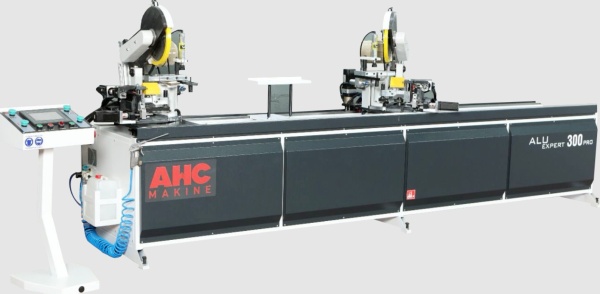 Усозарезной 5-ти осевой торцовочный двухголовый пильно-сверлильный станок AHC ALUEXPERT 300PRO