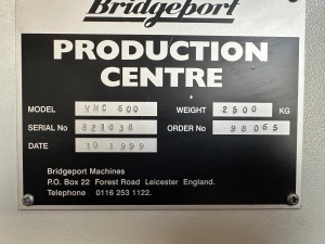 3-х осевой обрабатывающий центр BRIDGEPORT - VMC 560 MACH-ID 9241