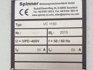 3-осевой вертикальный обрабатывающий центр SPINNER VC 1150