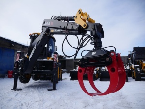 Лесозахват маятниковый на экскаватор-погрузчик MST, Bobcat, JCB и другие