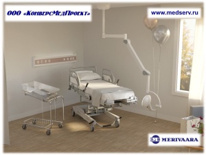 Светильники медицинские смотровые Q-Flow 1, Merivaara, Финляндия – высочайшие характеристики светового потока, изящная конструкция