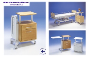 Тумбочки медицинские прикроватные Nova 2260 и Nova 2670, Lojer (Merivaara), Финляндия