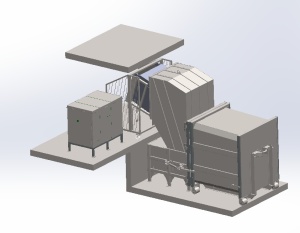 Пресс-компактор стационарный DownWaste DWSC-01 со сменным контейнером C-08 (8 м3)