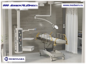 Светильники медицинские для процедур и малых операций Q-Flow 2, Merivaara, Финляндия – награда за дизайн